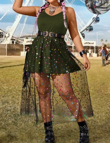 Rochie medie SHEIN CURVE, mix culori