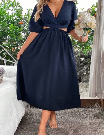 Rochie medie SHEIN CURVE, bleumarin