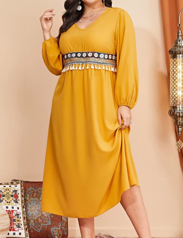 Rochie medie SHEIN CURVE, galben