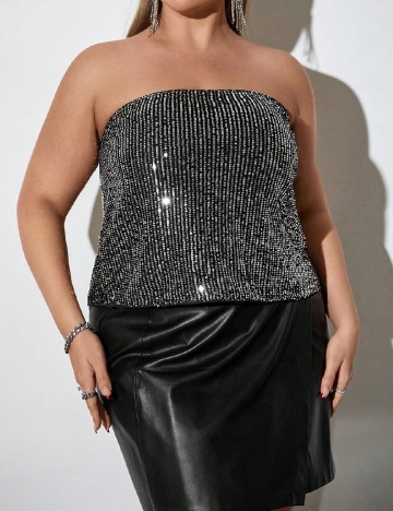 Top SHEIN CURVE, negru