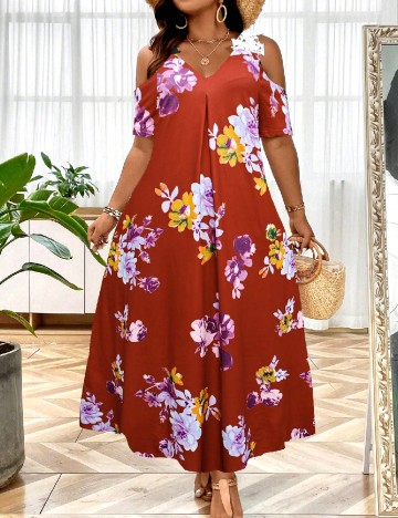 Rochie lunga SHEIN CURVE, rosu