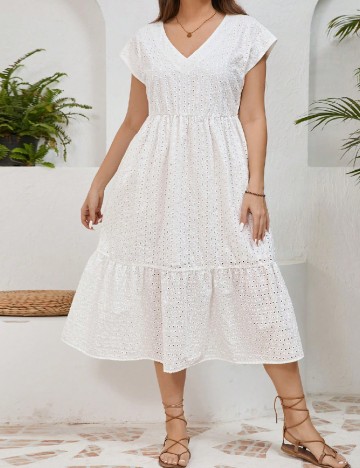 Rochie medie SHEIN CURVE, alb