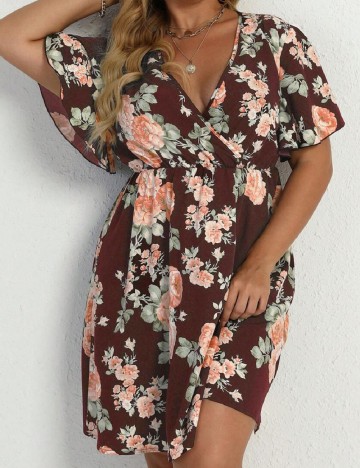 Rochie scurta SHEIN CURVE, maro