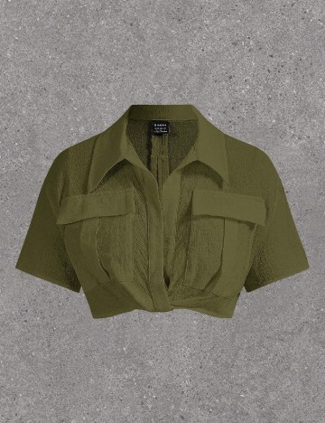 Camasa SHEIN CURVE, verde