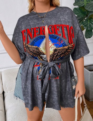 Tricou SHEIN CURVE, gri