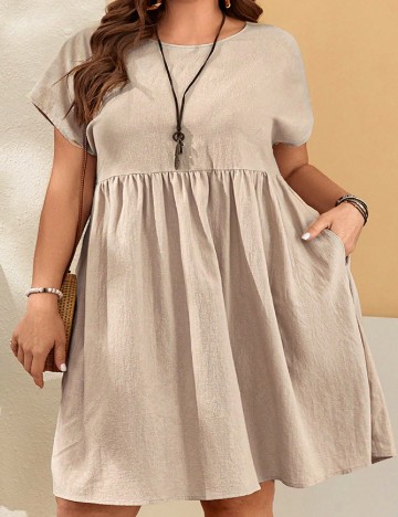 Rochie scurta SHEIN CURVE, crem