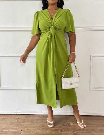 Rochie medie SHEIN CURVE, verde