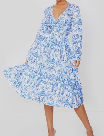 Rochie medie PrettyLittleThing, albastru