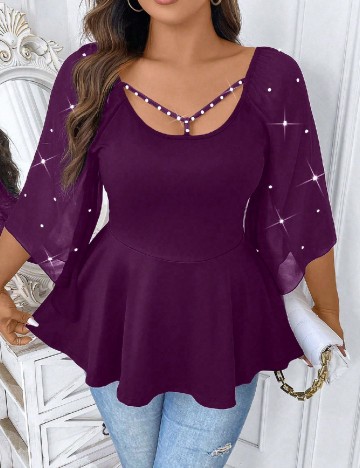 Bluza SHEIN CURVE, mov