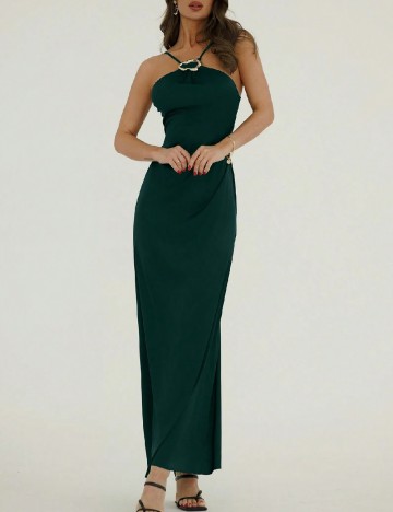 Rochie lunga SHEIN, verde inchis