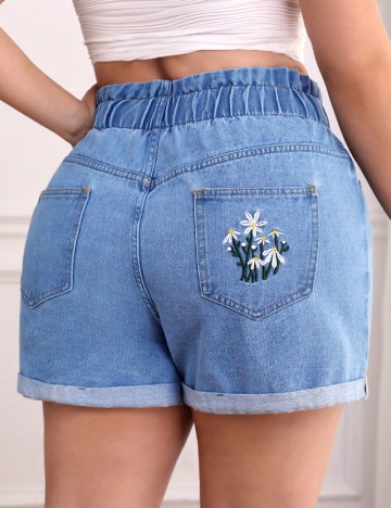 Pantaloni scurti SHEIN CURVE, albastru