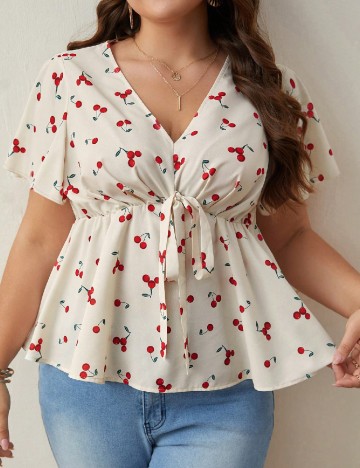 Bluza SHEIN CURVE, ecru