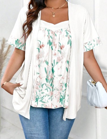 Bluza SHEIN CURVE, alb