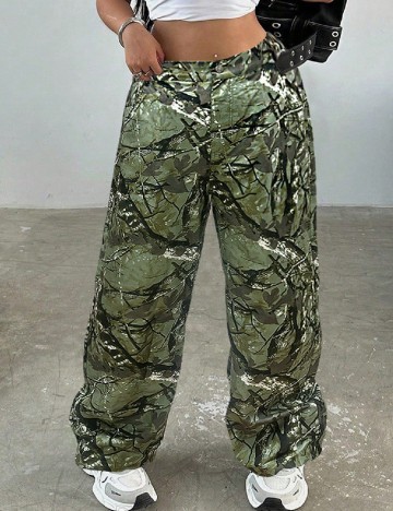 Pantaloni SHEIN CURVE, verde