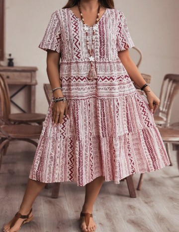 Rochie medie SHEIN CURVE, crem