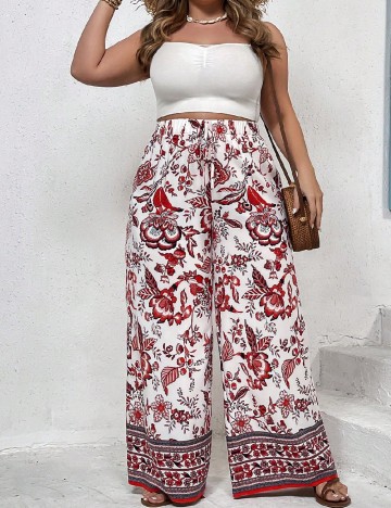 Pantaloni SHEIN CURVE, alb