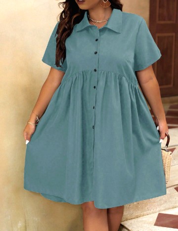 Rochie medie SHEIN CURVE, albastru