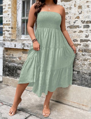 Rochie medie SHEIN CURVE, verde
