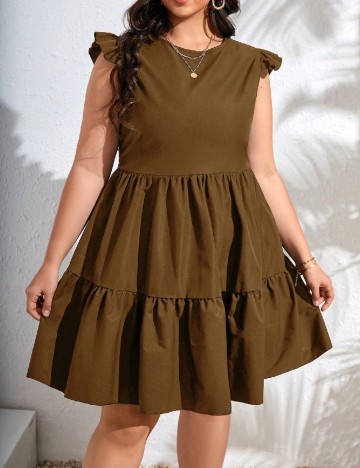 Rochie scurta SHEIN CURVE, maro