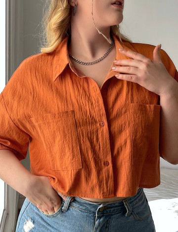 Camasa SHEIN CURVE, portocaliu