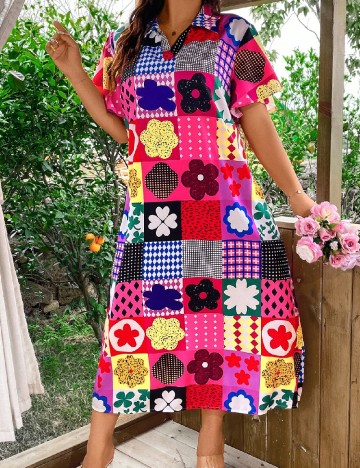 Rochie lunga SHEIN CURVE, mix culori