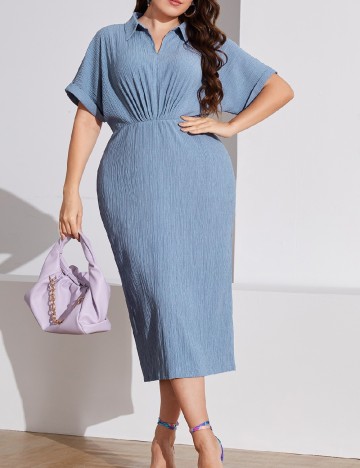 Rochie medie SHEIN CURVE, albastru