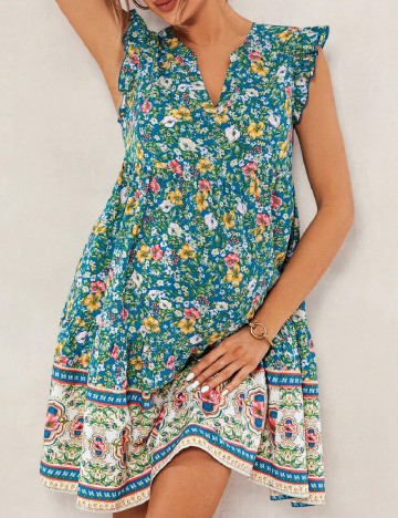 Rochie scurta SHEIN, floral print