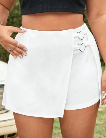 Fusta pantalon SHEIN CURVE, alb