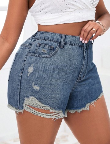 Pantaloni scurti SHEIN CURVE, albastru