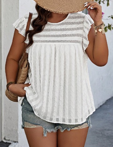 Bluza SHEIN CURVE, alb