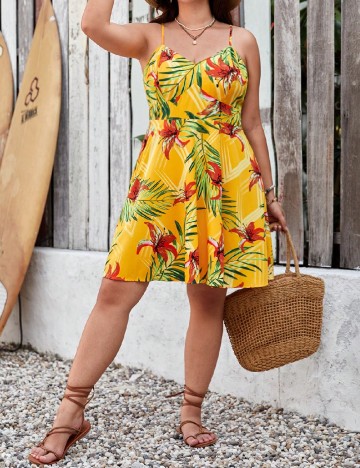 Rochie scurta SHEIN CURVE, galben