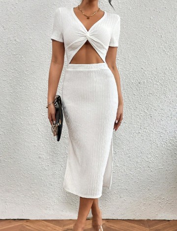 Rochie medie SHEIN, alb