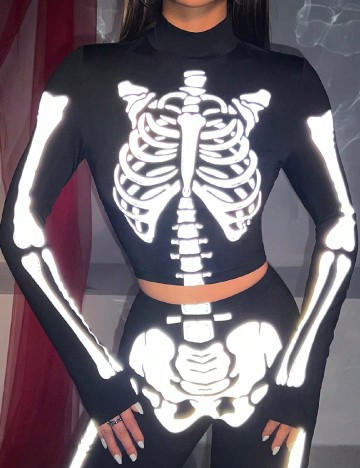 Top SHEIN, negru/alb