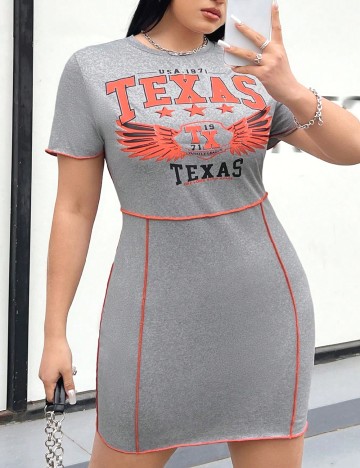 Rochie scurta SHEIN CURVE, gri