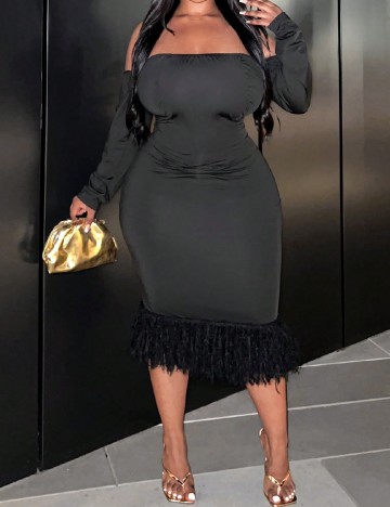 Rochie medie SHEIN CURVE, negru