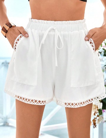 Pantaloni scurti SHEIN, alb