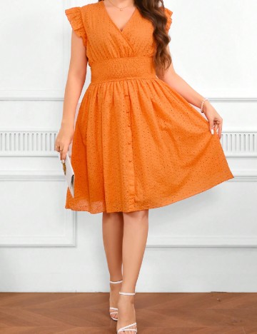 Rochie scurta SHEIN CURVE, portocaliu