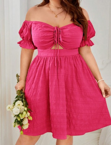 Rochie scurta SHEIN CURVE, roz