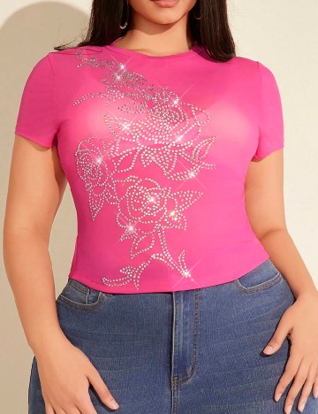 Tricou SHEIN CURVE, roz