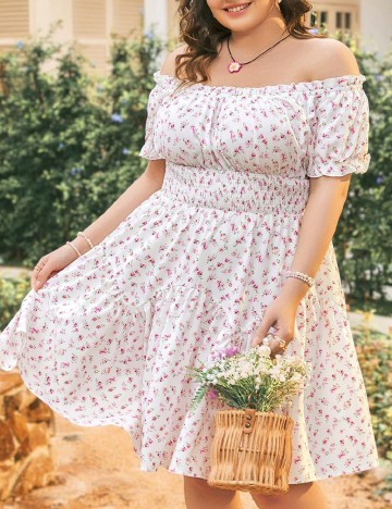 Rochie scurta SHEIN CURVE, floral print