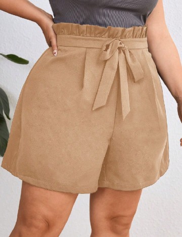 Pantaloni scurti SHEIN CURVE, maro