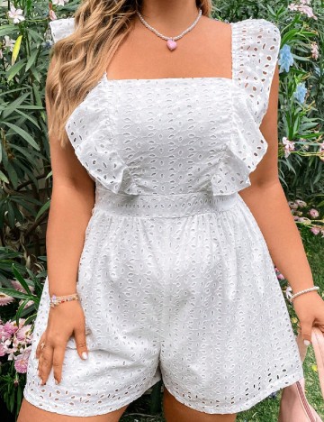 Salopeta SHEIN CURVE, alb