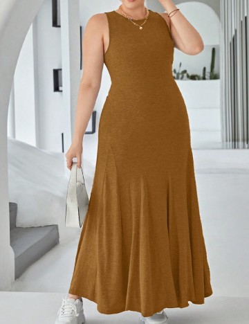 Rochie lunga SHEIN CURVE, maro