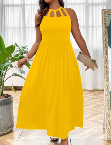 Rochie lunga SHEIN CURVE, galben