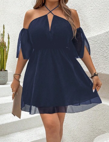 Rochie scurta SHEIN CURVE, bleumarin