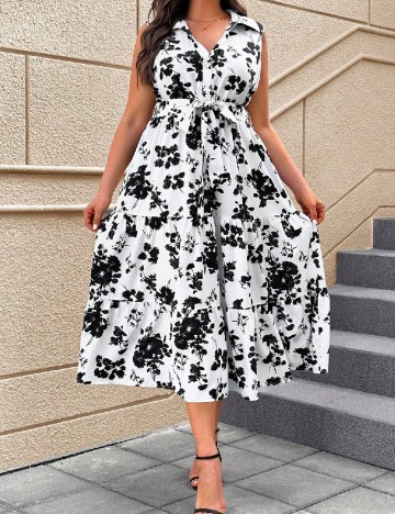 Rochie medie SHEIN CURVE, alb