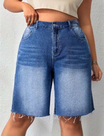 Pantaloni scurti SHEIN CURVE, albastru