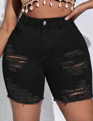 Pantaloni scurti SHEIN CURVE, negru