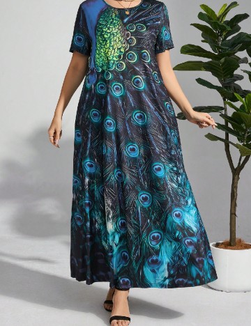 Rochie lunga SHEIN CURVE, mix culori