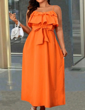 Rochie lunga SHEIN CURVE, portocaliu